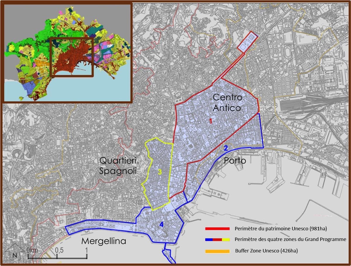 Kat jeyografik nan naples sant istorik