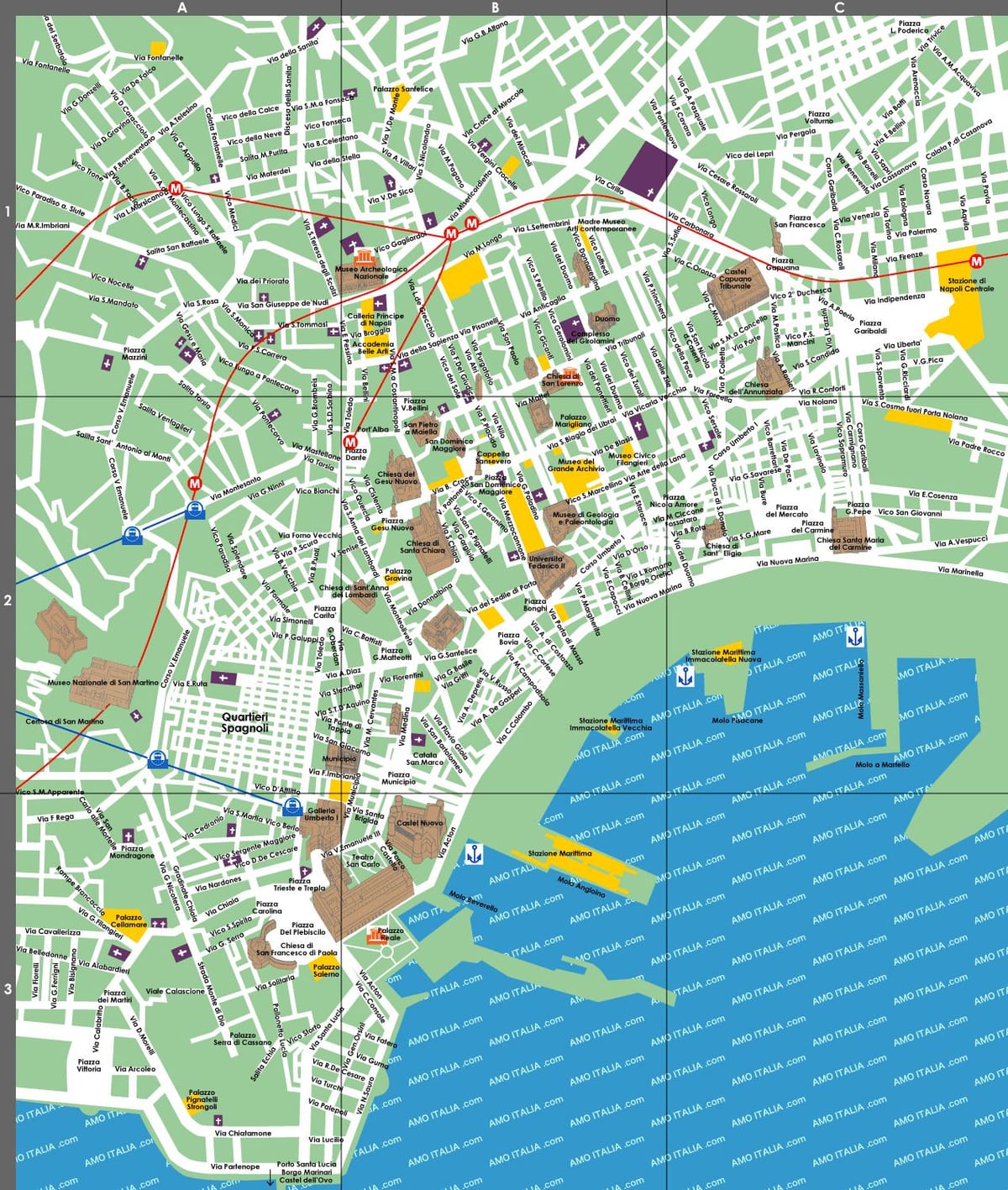 napoli kat jeyografik la touris
